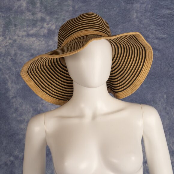 Womens Banana Republic  Wide Rim Striped Sun Hat S/M - Picture 1 of 2